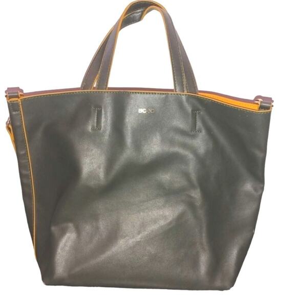 BCBG Vegan Leather Tote Bag Army Green OS - Picture 1 of 3